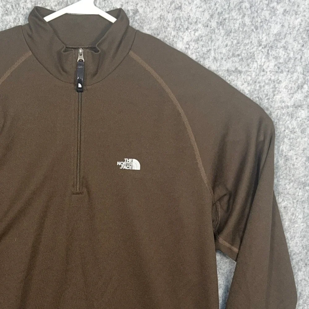 The North Face‎ Men's Quarter Zip Pullover Brown Flight Series Mock Neck Sweater